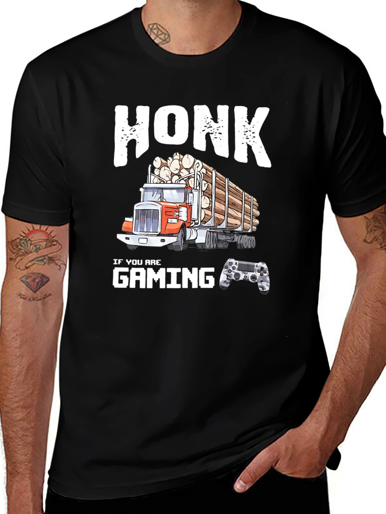 Honk If You Are Gaming Funny Trucker T-Shirt