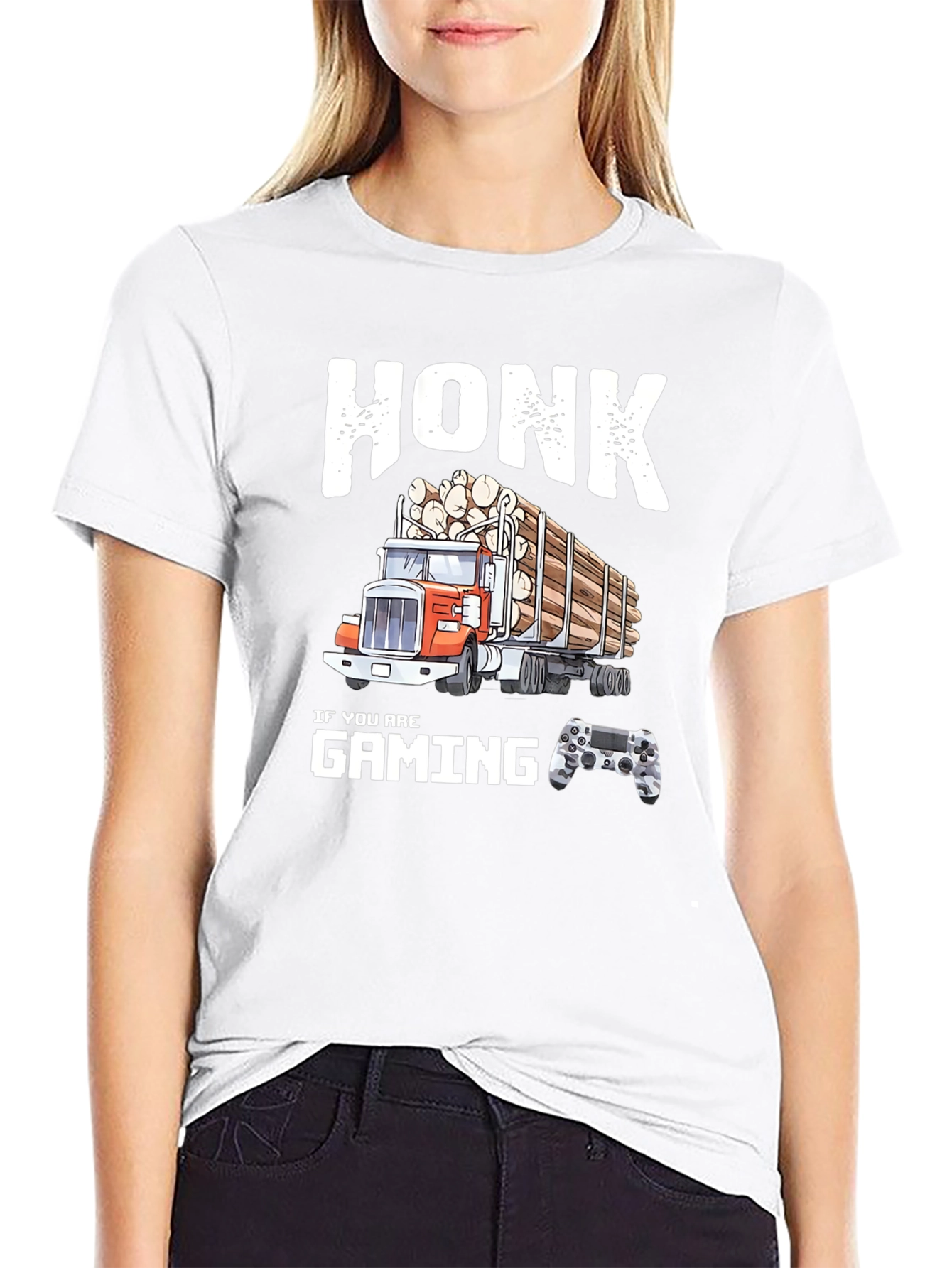 Honk If You Are Gaming Funny Trucker T-Shirt