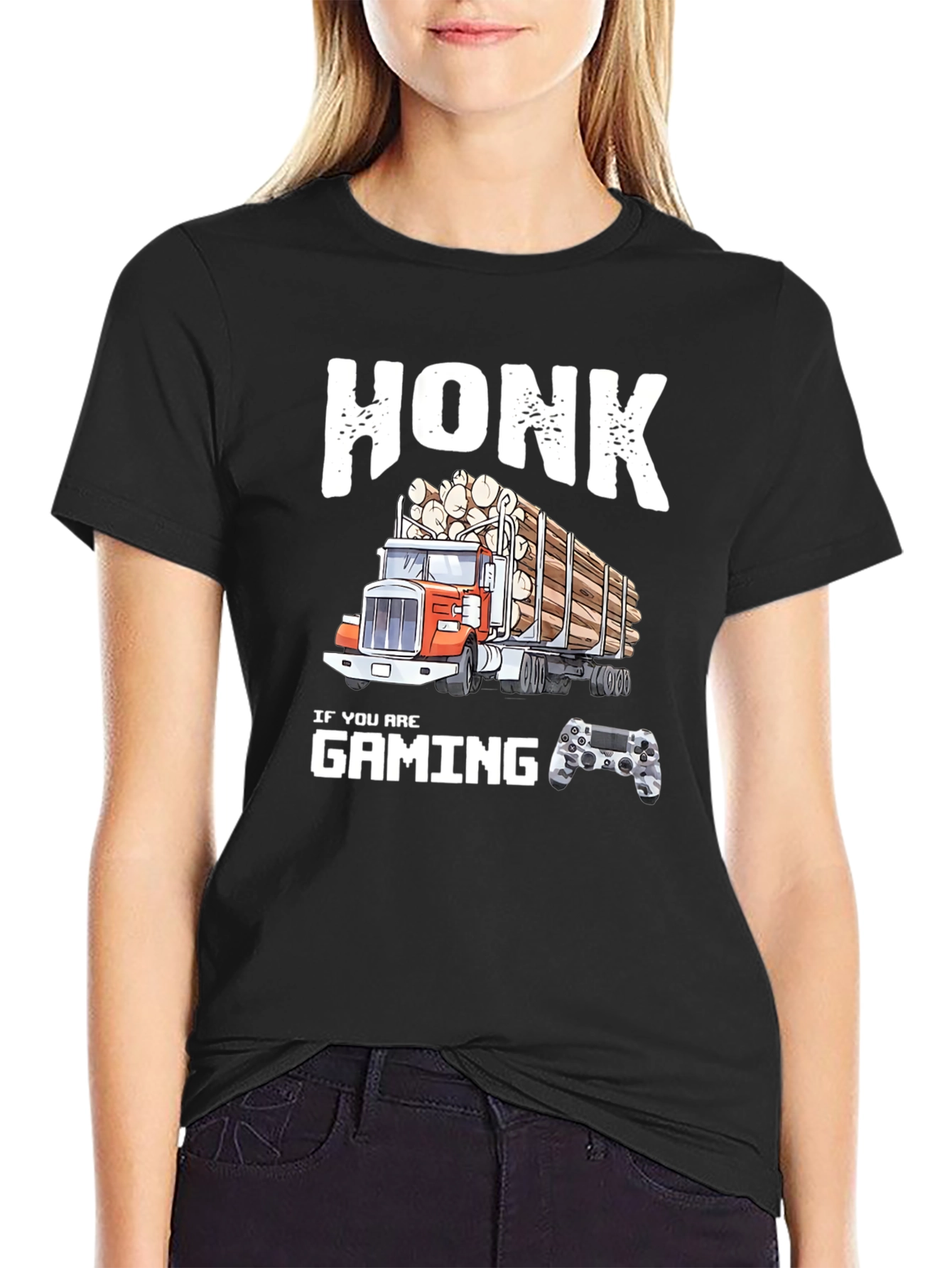 Honk If You Are Gaming Funny Trucker T-Shirt