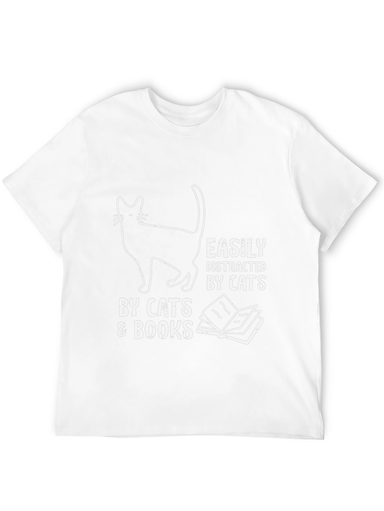 Easily Distracted by Cats and Books T-Shirt