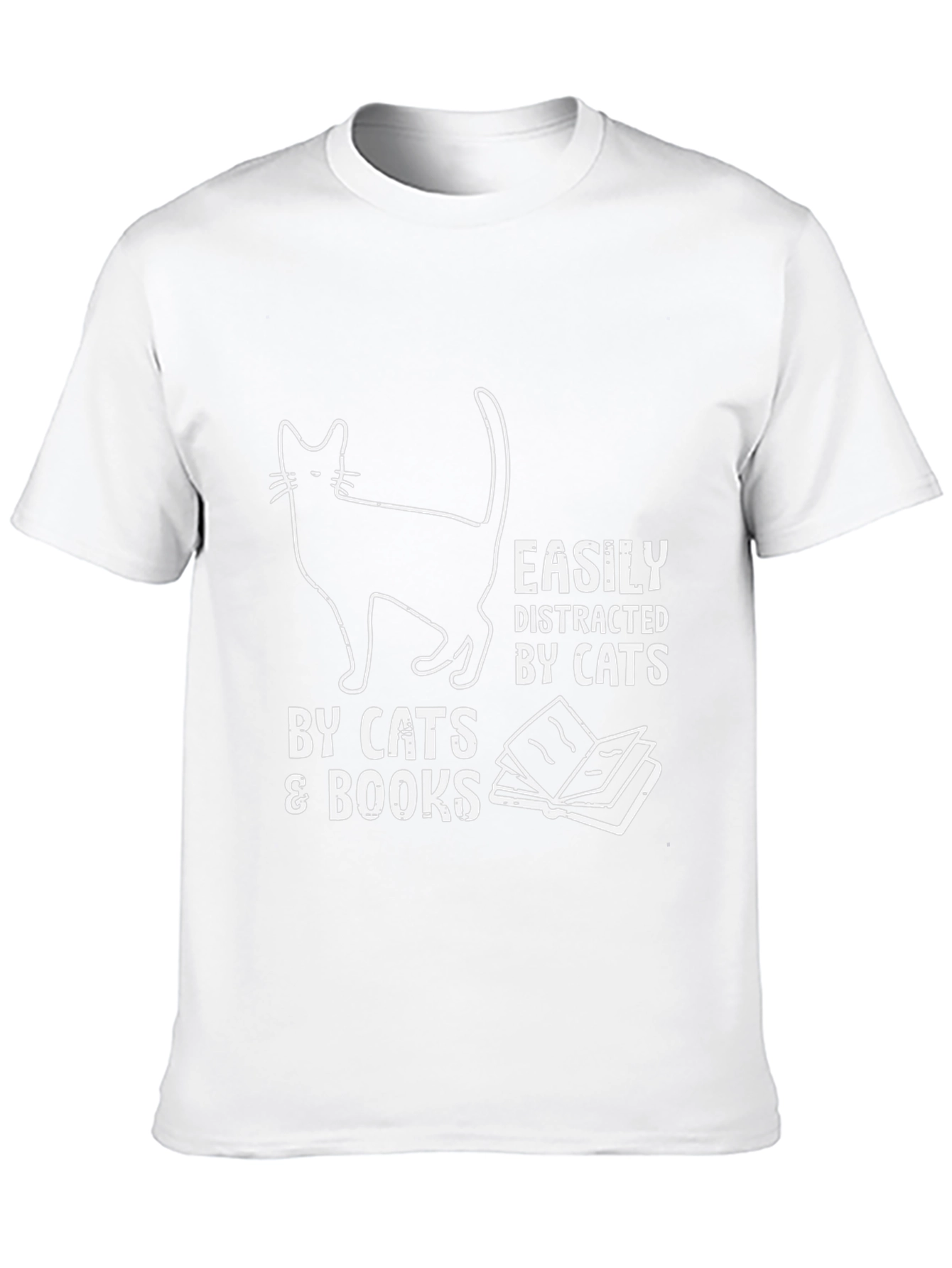 Easily Distracted by Cats and Books T-Shirt