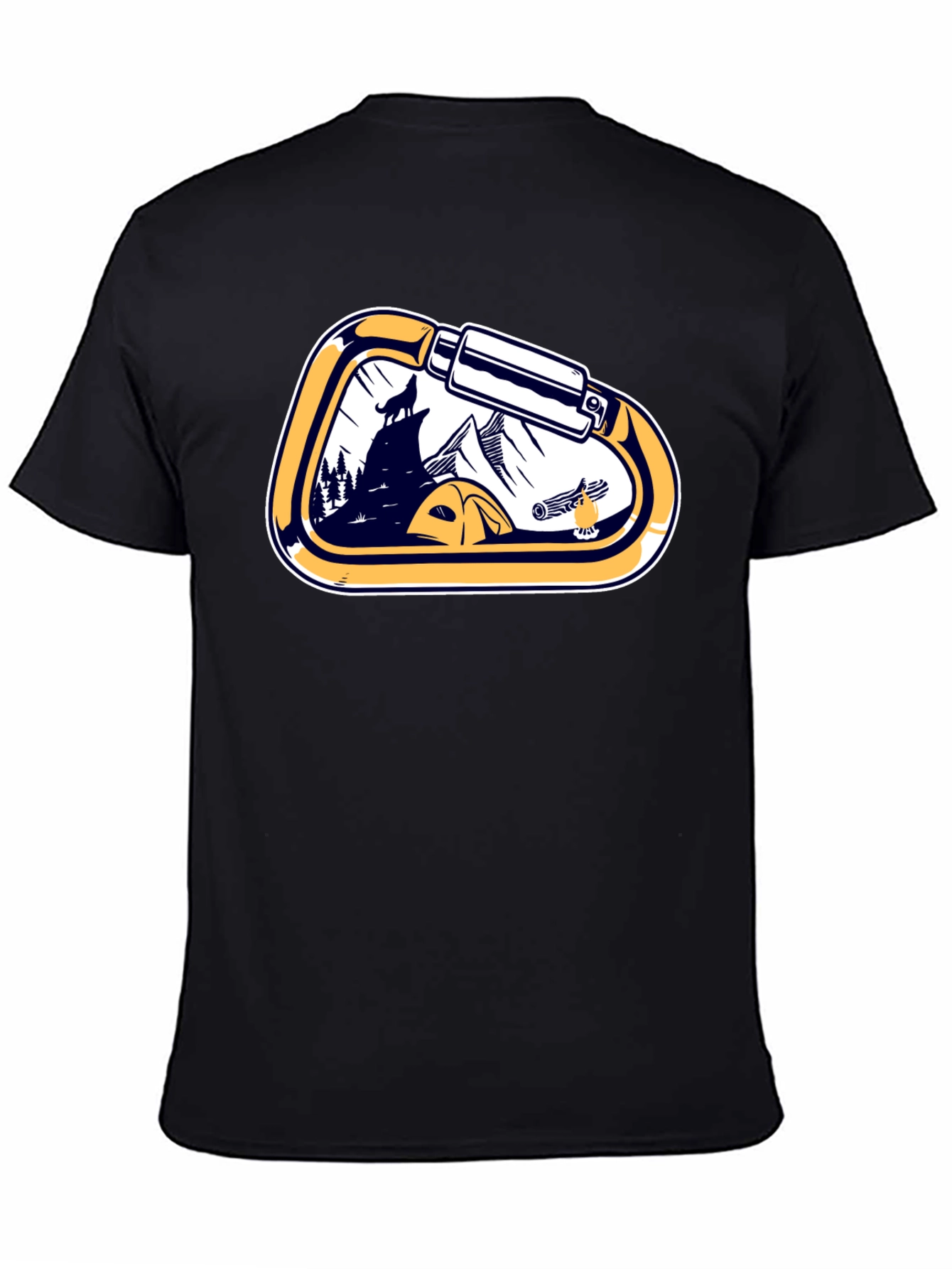 Outdoor Adventure Carabiner Camping Black T-Shirt