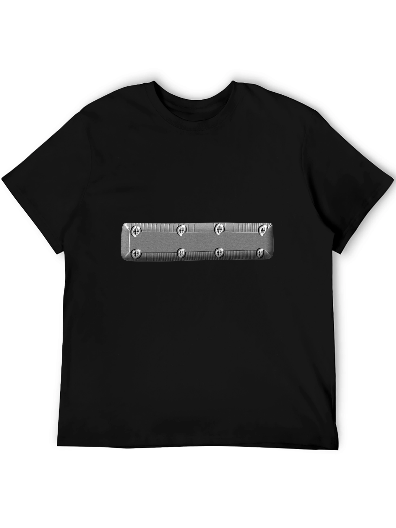 Cool Black T-Shirt with Industrial Silver Design