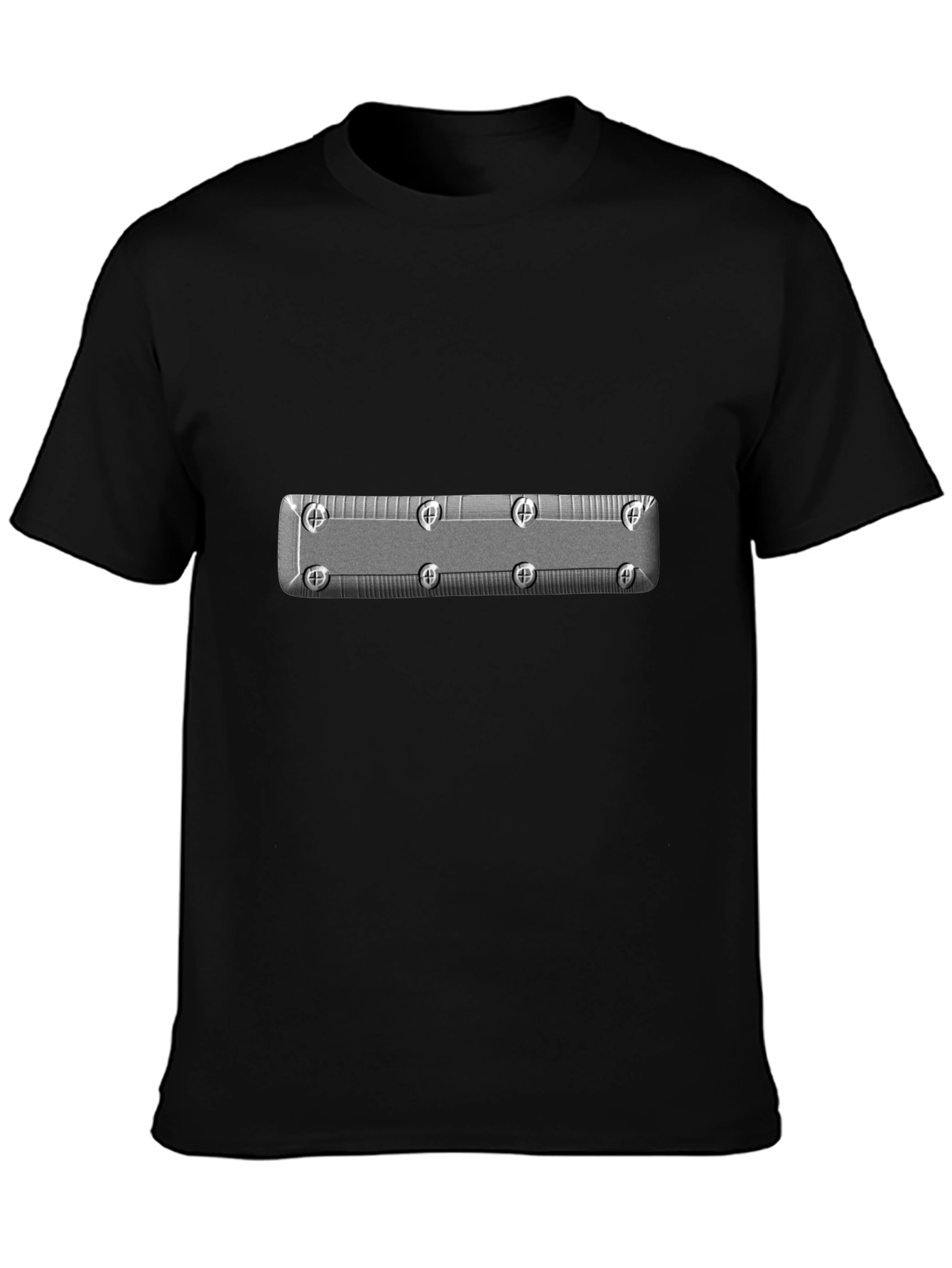 Cool Black T-Shirt with Industrial Silver Design