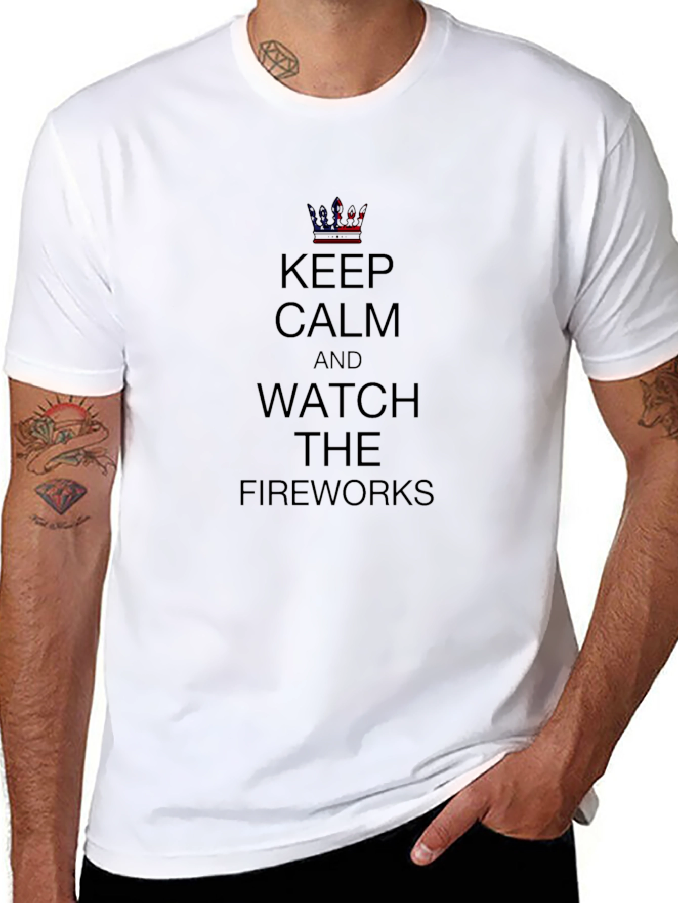 Keep Calm Fireworks T-Shirt - Patriotic Design