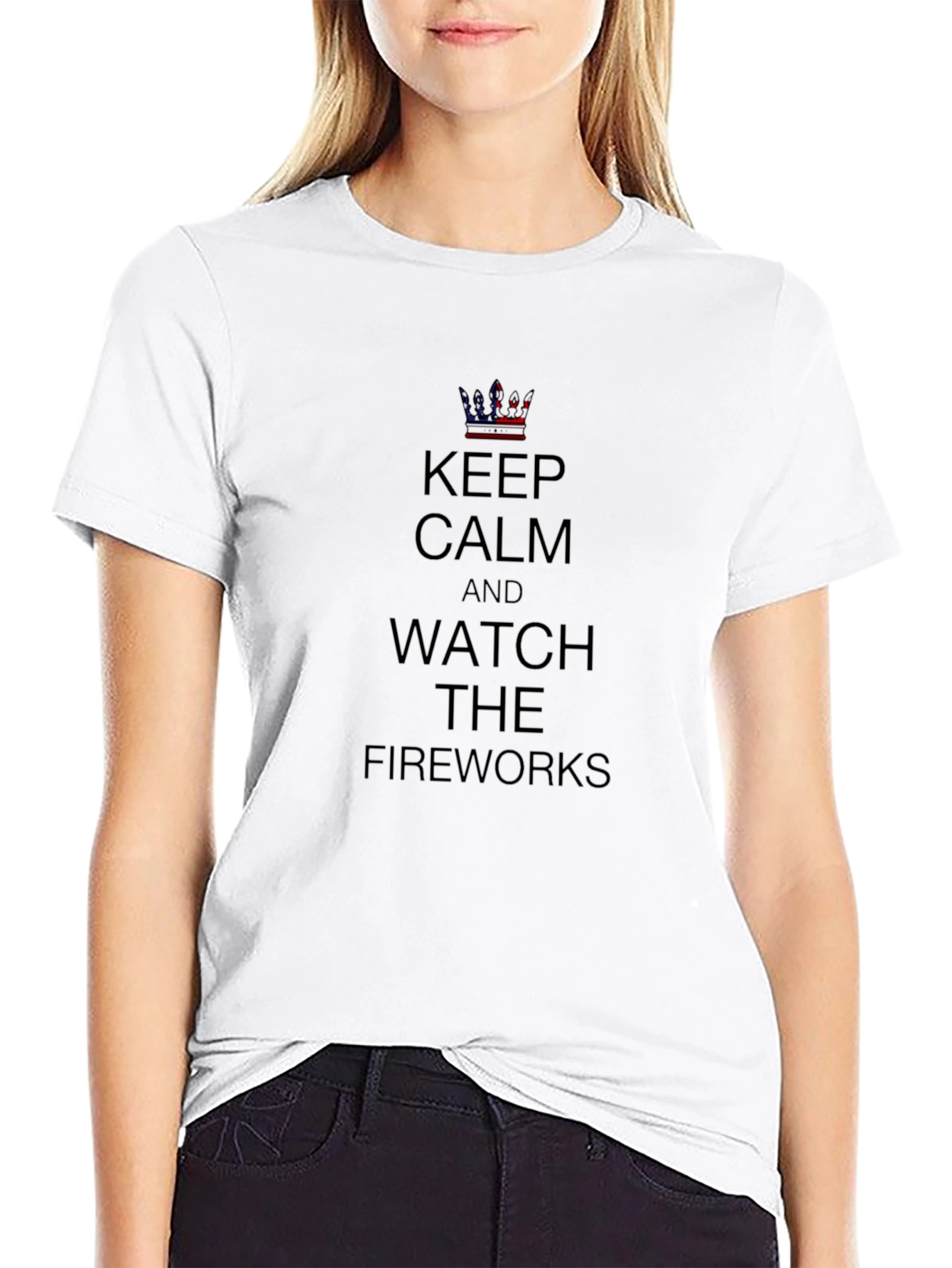 Keep Calm Fireworks T-Shirt - Patriotic Design