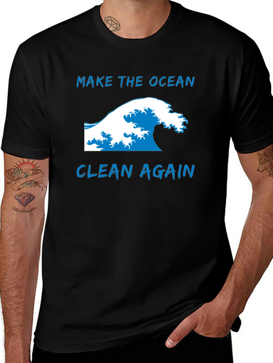 Ocean Wave Graphic Tee - Make the Ocean Clean Again