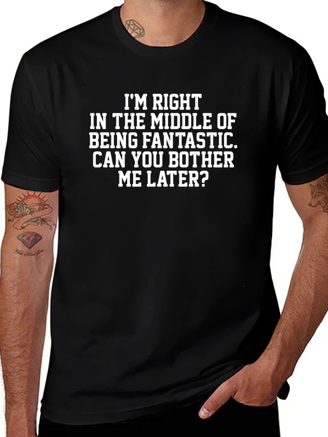 Funny Slogan Graphic Tee: Im Right In The Middle...