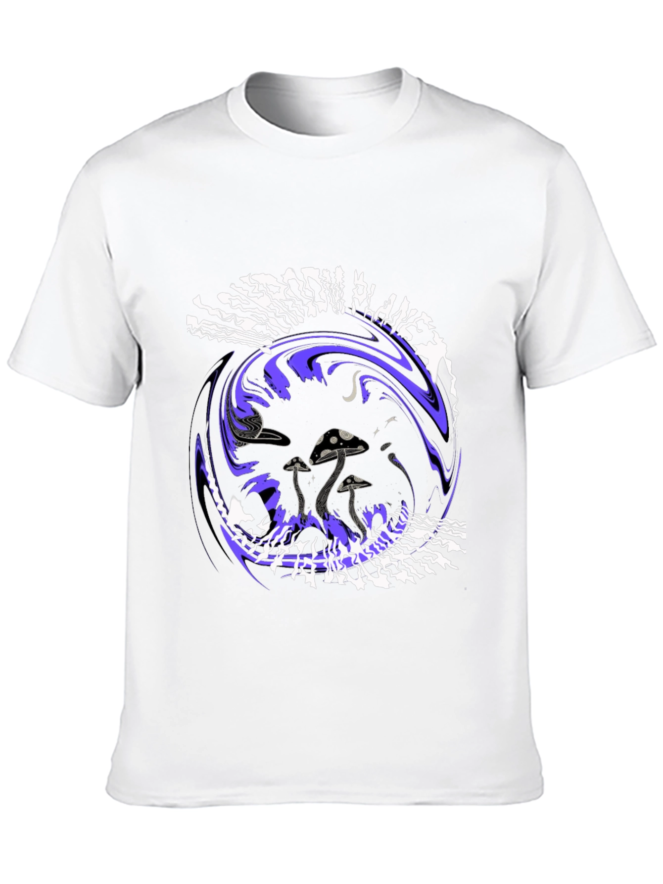 Mushroom Planet Graphic Tee - Black Crew Neck T-Shirt