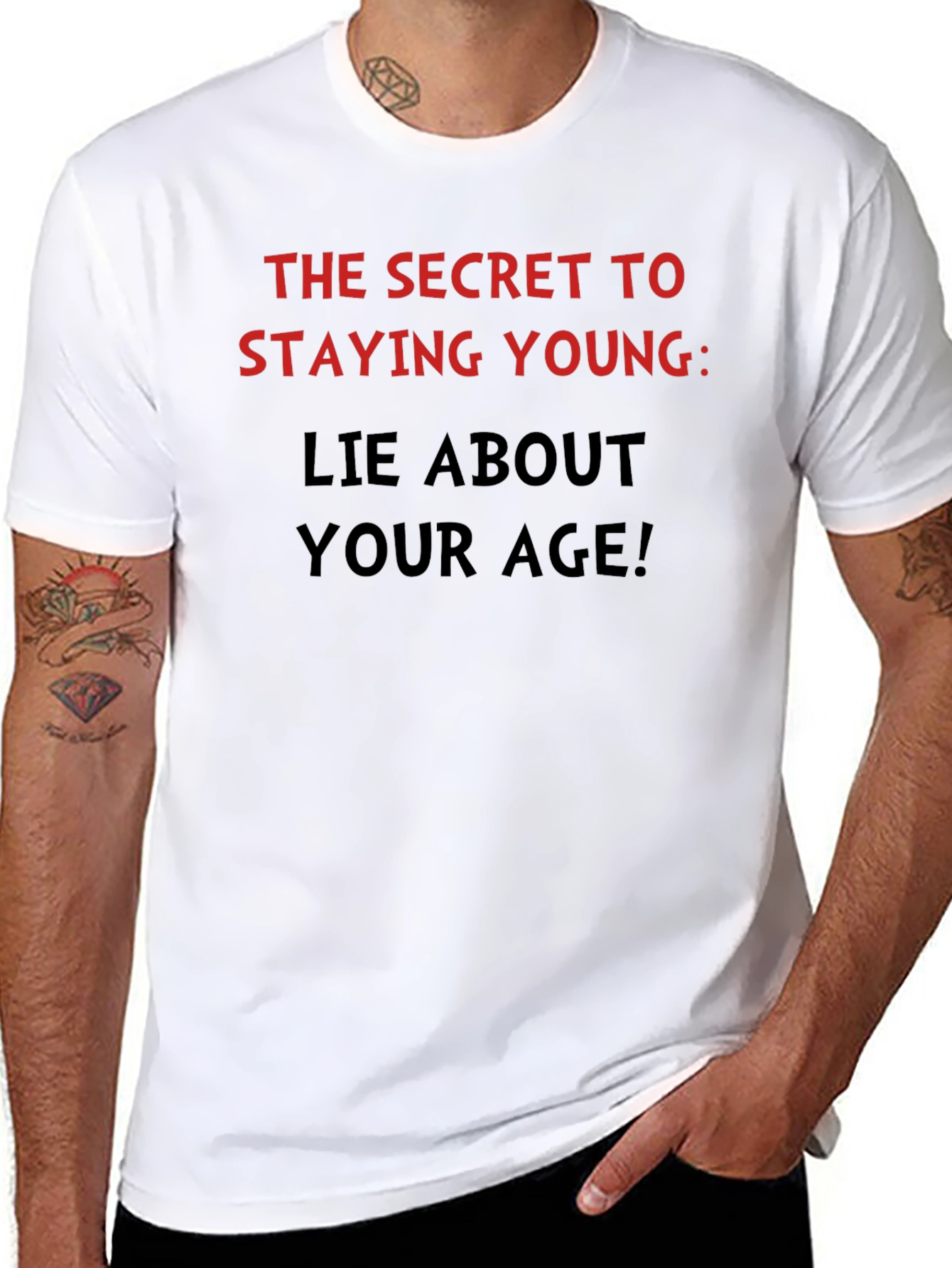Funny Stay Young Lie About Your Age T-Shirt