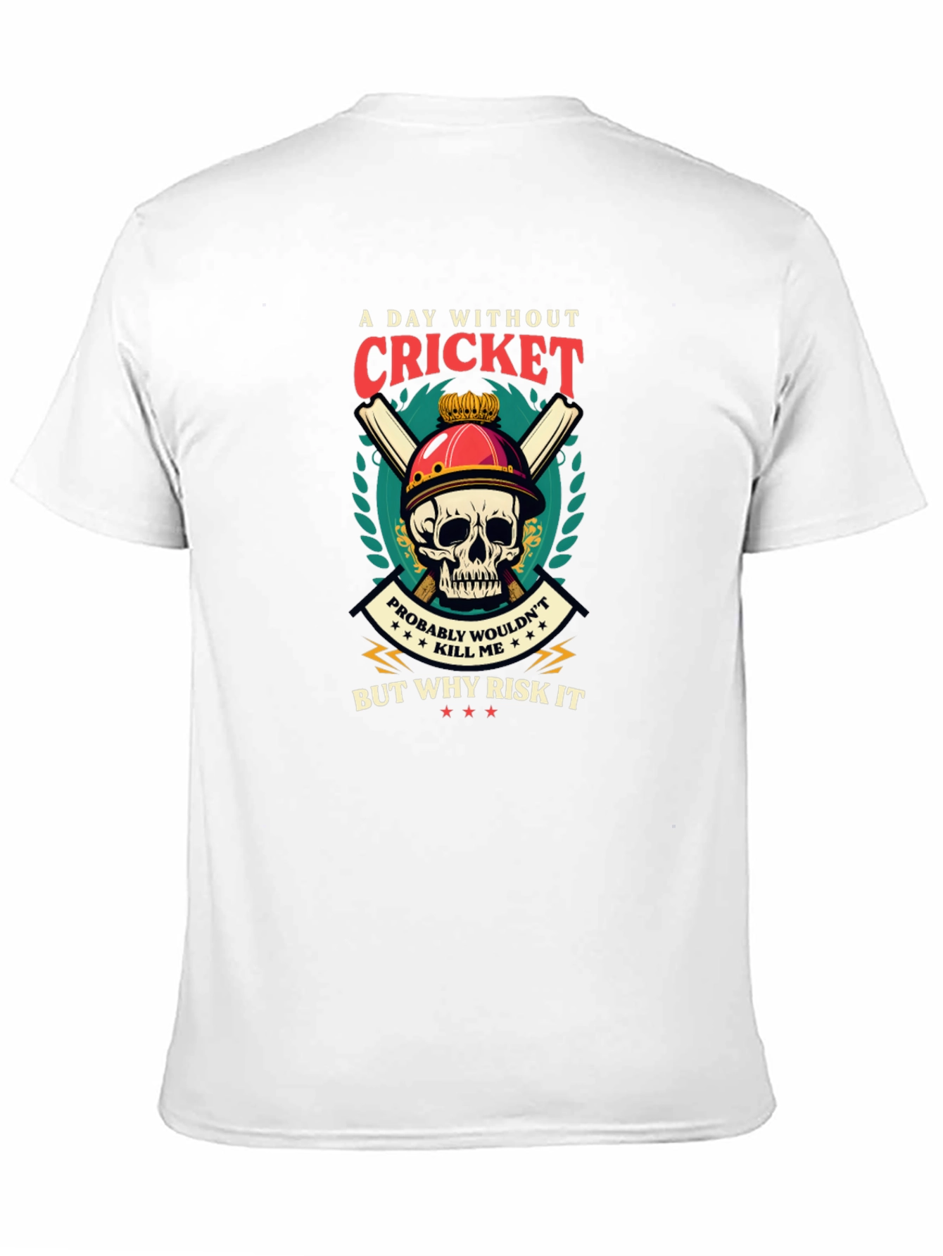 Cricket Skull Graphic T-Shirt