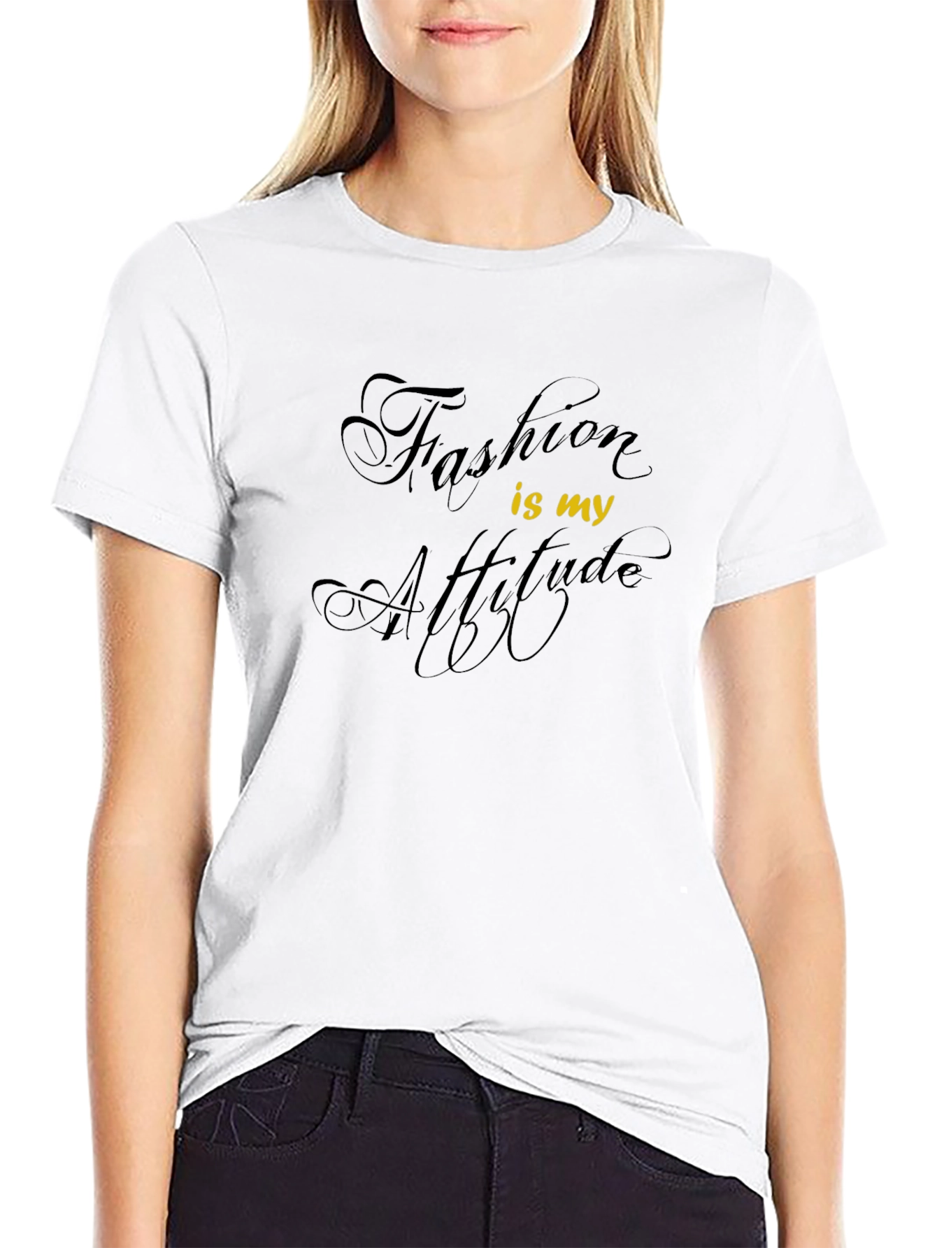 Fashion Attitude Graphic Tee - Stylish Black T-Shirt