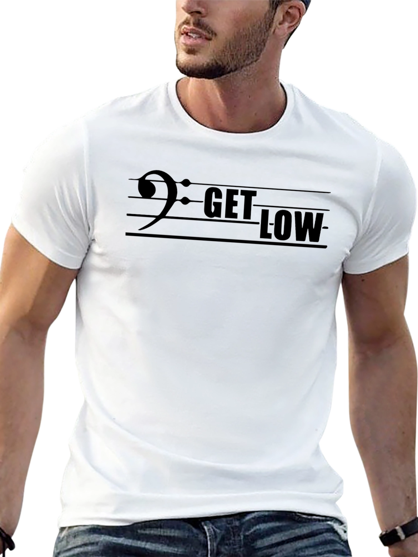Get Low Bass Clef Graphic Tee - Black
