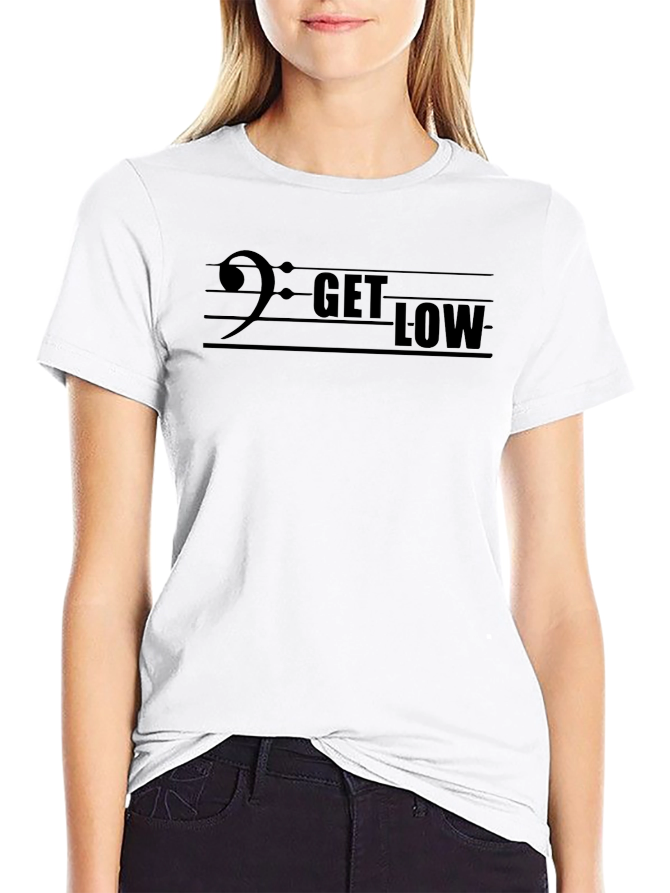 Get Low Bass Clef Graphic Tee - Black