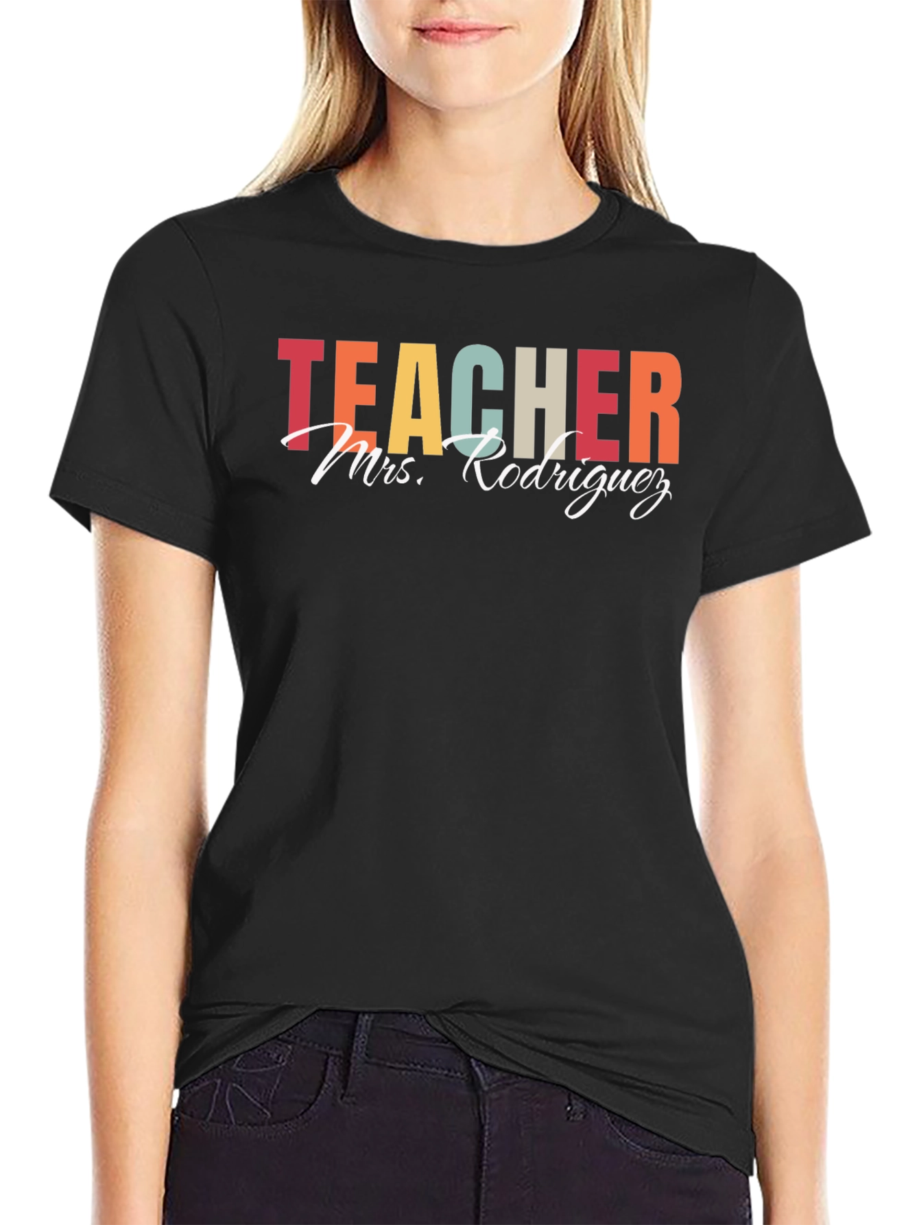 Teacher Mrs. Rodriguez T-Shirt Black Casual Tee