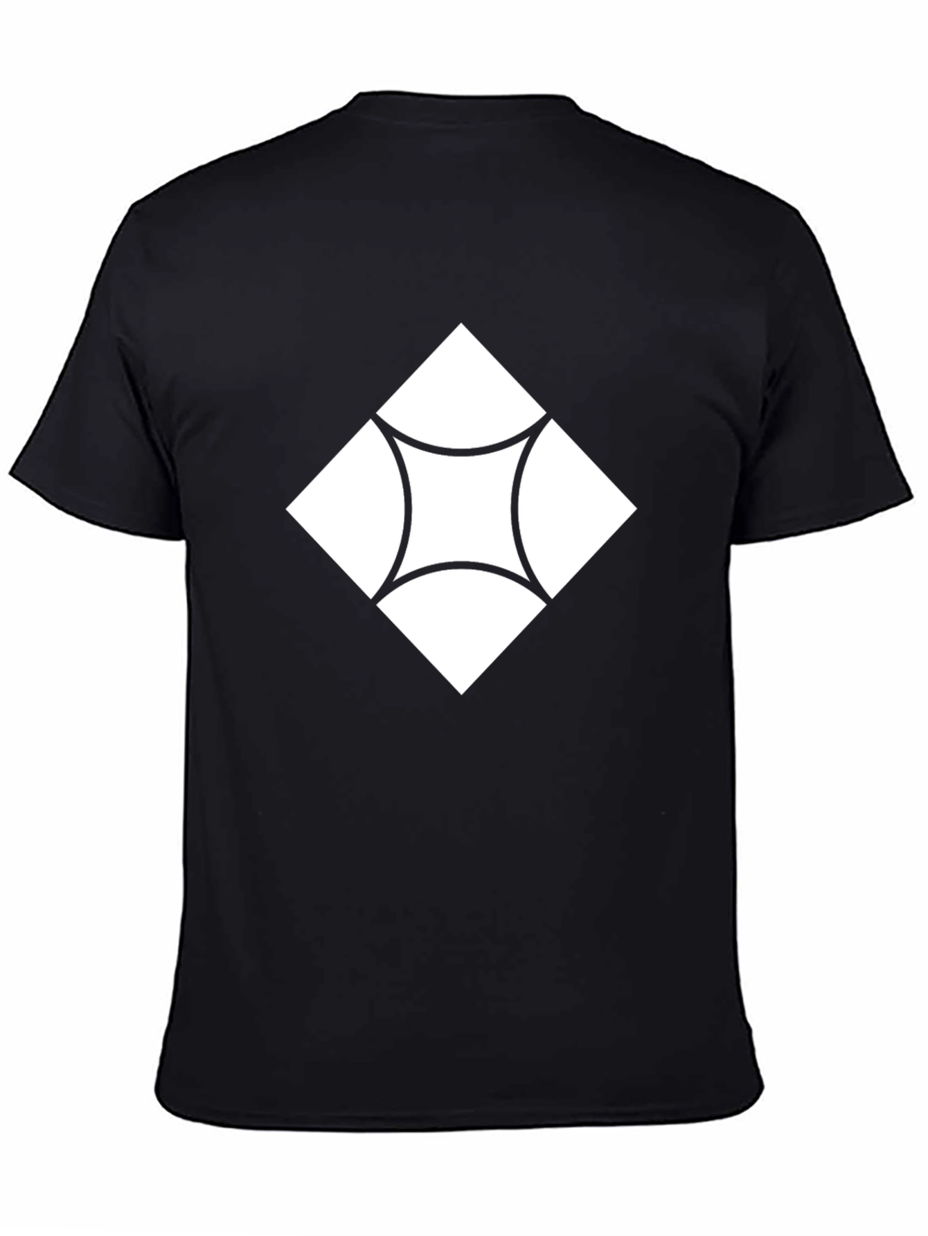 Stylish Black T-Shirt with White Diamond Design