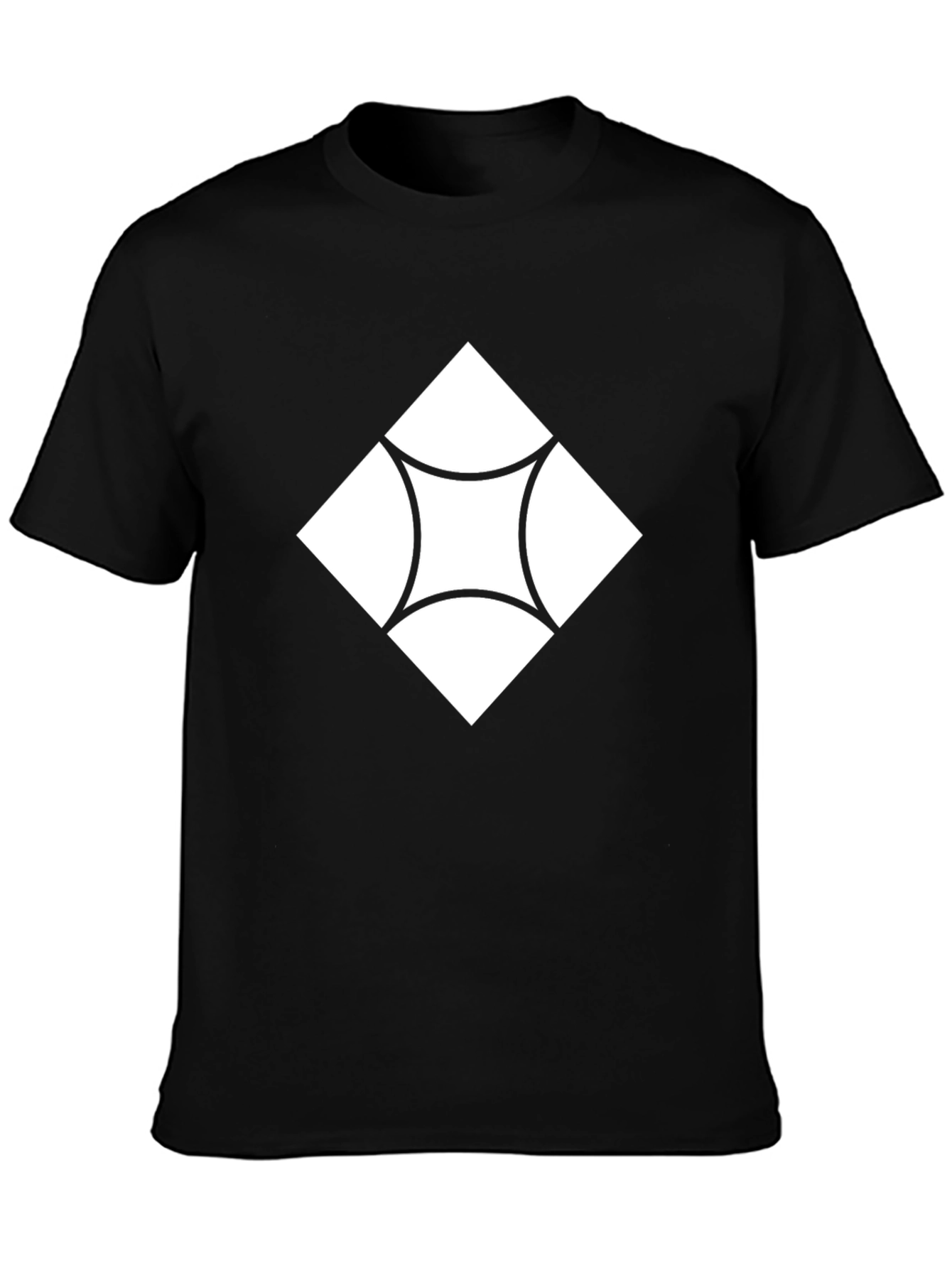 Stylish Black T-Shirt with White Diamond Design