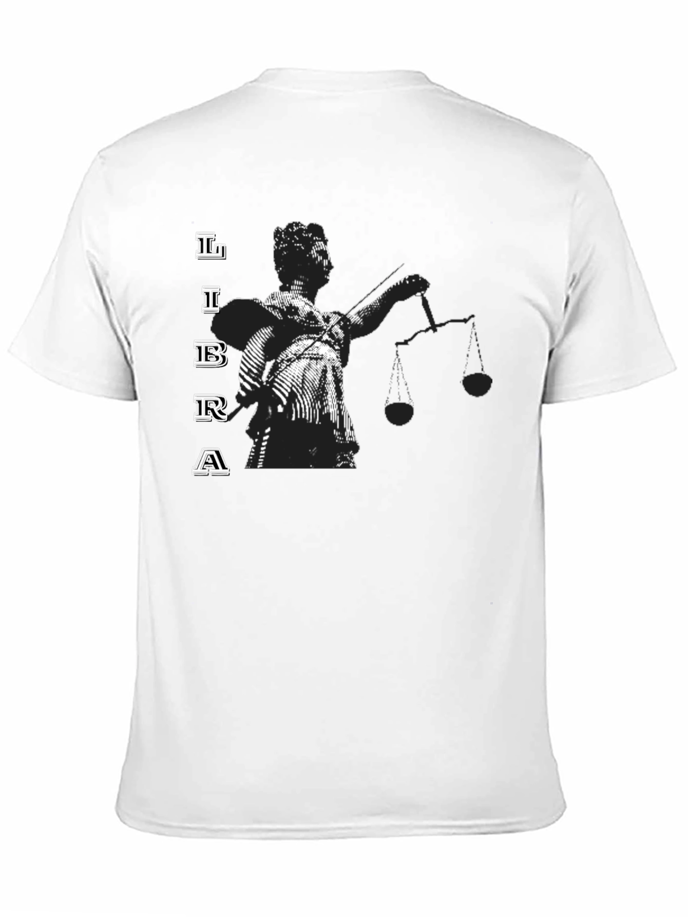 Libra Zodiac Graphic T-Shirt - Black