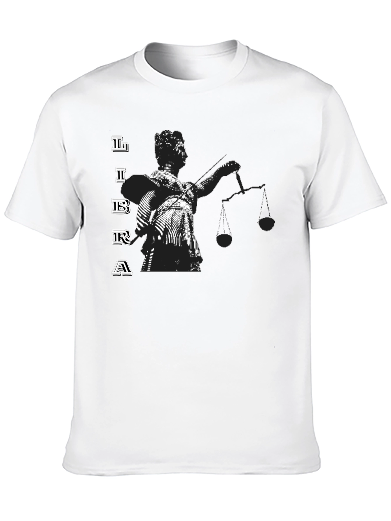Libra Zodiac Graphic T-Shirt - Black