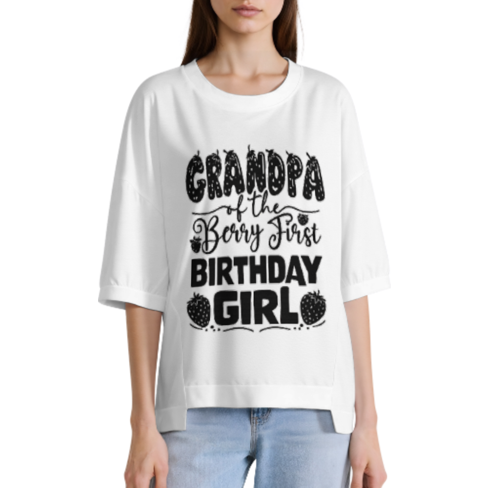 Grandpa Berry First Birthday Shirt, Cute Strawberry Family Celebration Tee, Matching Birthday Party Graphic T-Shirt, Fun Grandpa Gift Top(z563)