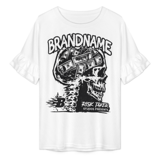 Vintage Skull Money Graphic Tee, Streetwear Risk Taker Shirt, Urban Gothic Cash Skull Aesthetic Unisex Fashion Top(z615)