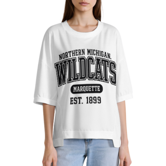 Northern Michigan Wildcats Vintage College Graphic Tee, Marquette 1899 Retro Varsity Style Shirt, Classic Campus Spirit Oversized Unisex Top(z568)