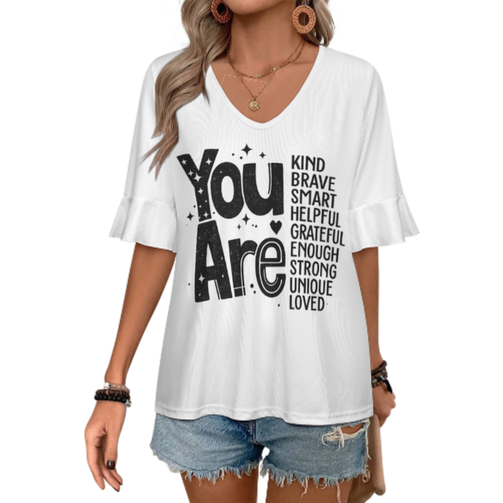 You Are Kind Brave Smart Inspirational Graphic Tee, Positive Affirmation Shirt, Motivational Self Love Top, Encouraging Women’s Casual Apparel(z605)