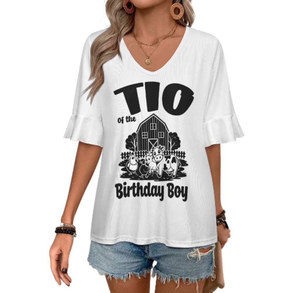 Tio of the Birthday Boy Farm Party Shirt, Funny Farm Animal Family Tee, Barnyard Birthday Graphic Top, Cute Uncle Birthday Outfit, Country Theme Party Shirt(z612)