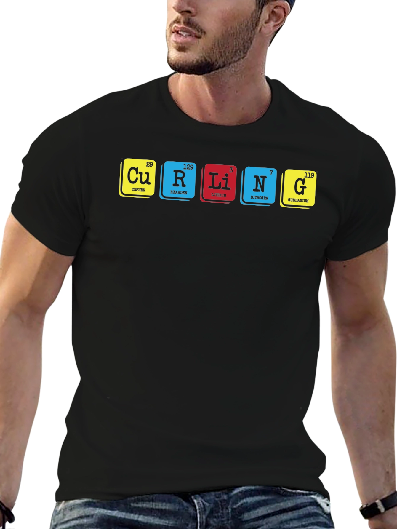 Curling Periodic Table T-Shirt
