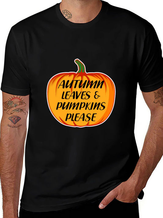 Autumn Leaves & Pumpkins Please T-Shirt