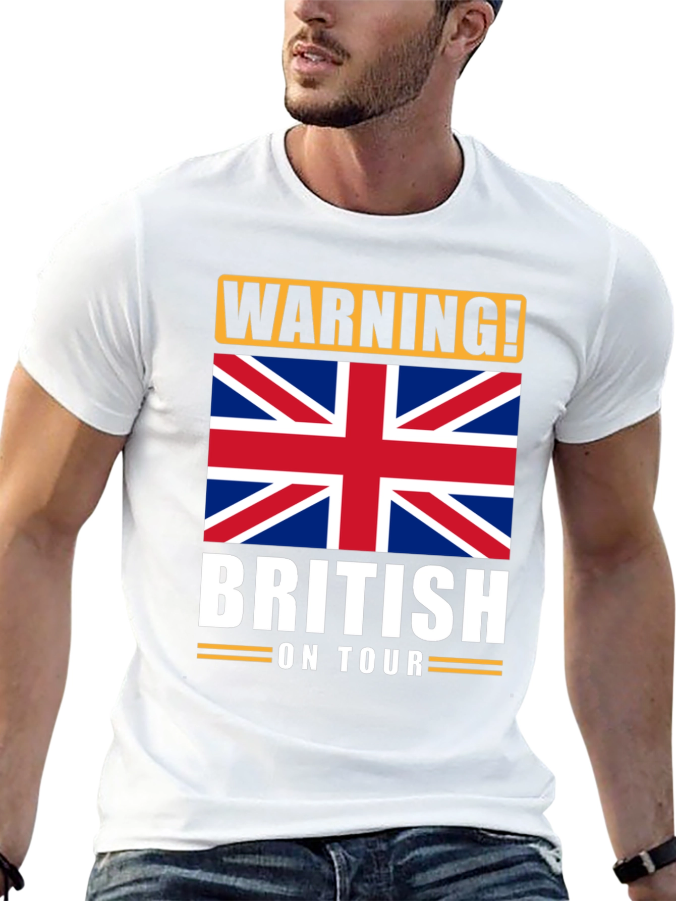 Warning! British On Tour Graphic T-Shirt