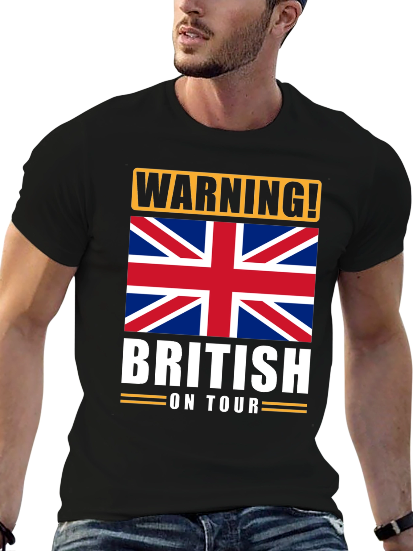 Warning! British On Tour Graphic T-Shirt