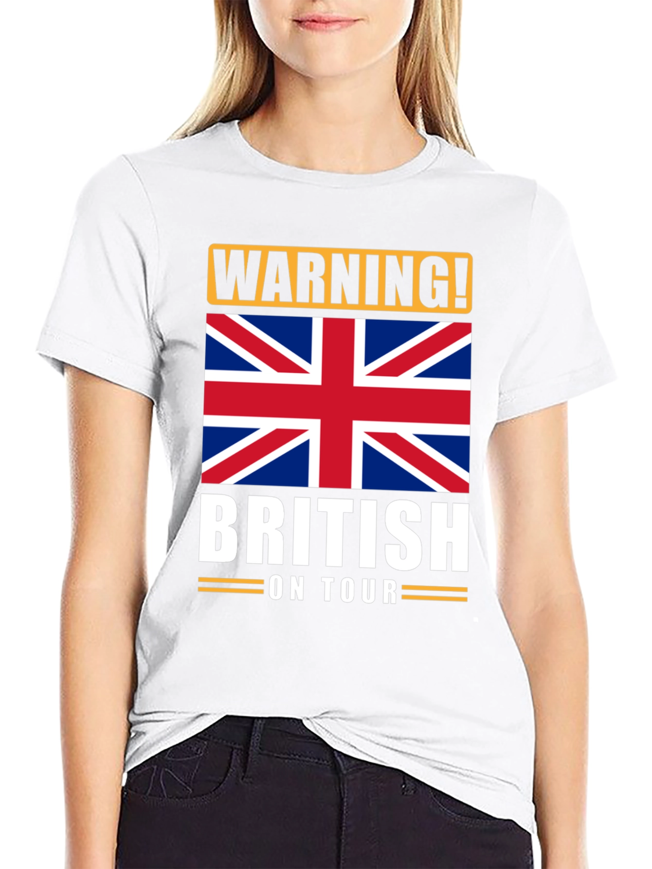 Warning! British On Tour Graphic T-Shirt