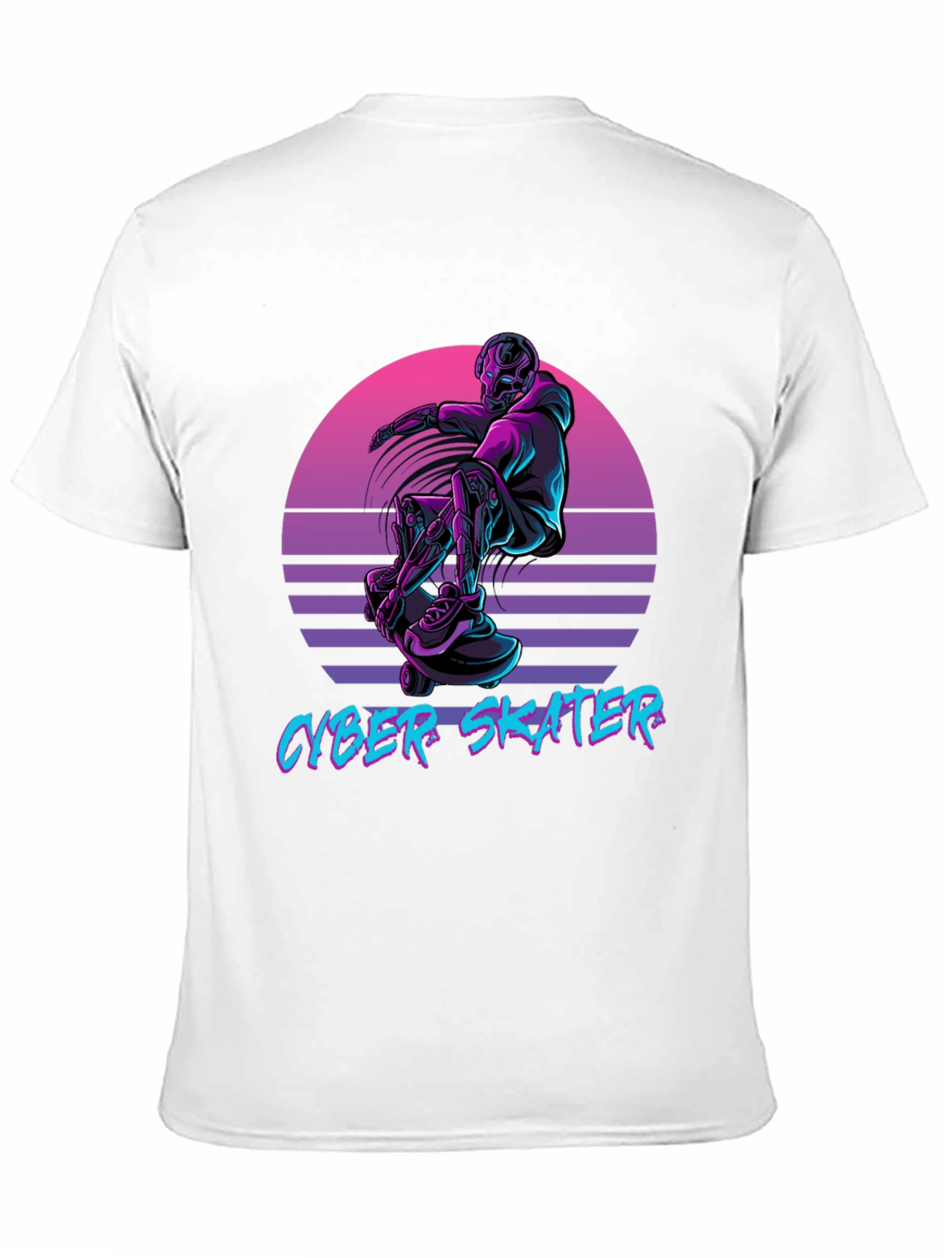 Cyber Skater Black T-Shirt Vaporwave Design