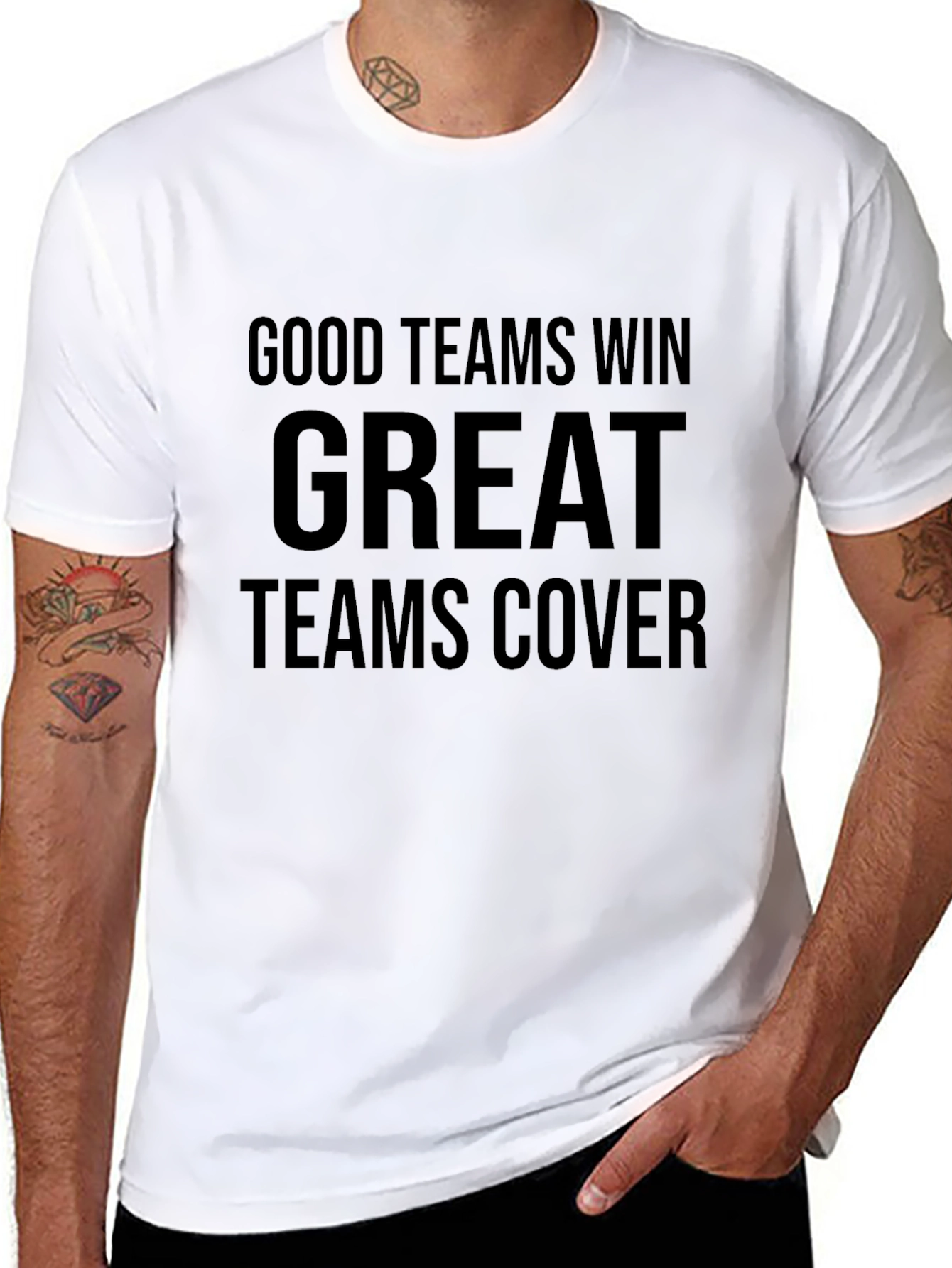 Good Teams Win Great Teams Cover Black Graphic T-Shirt