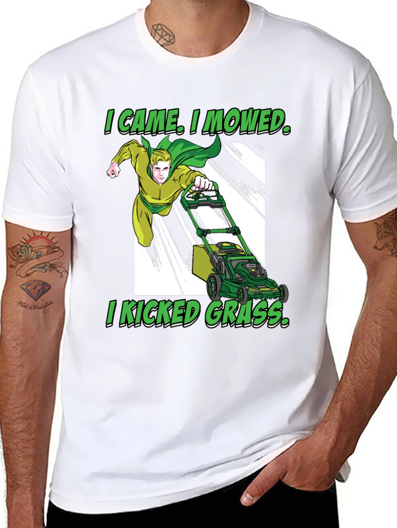 I Came I Mowed T-Shirt Lawn Care Humor