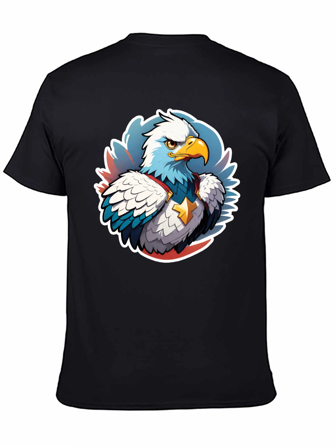 Patriotic Eagle Graphic Tee - Black