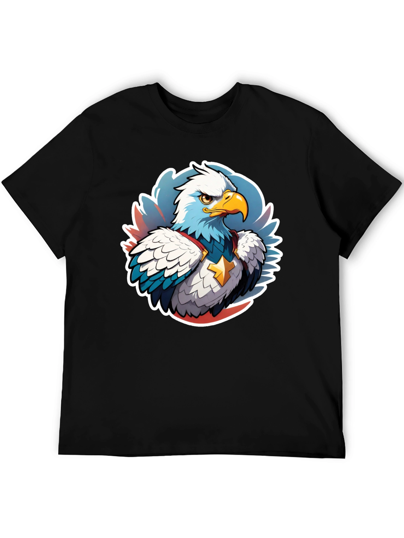 Patriotic Eagle Graphic Tee - Black
