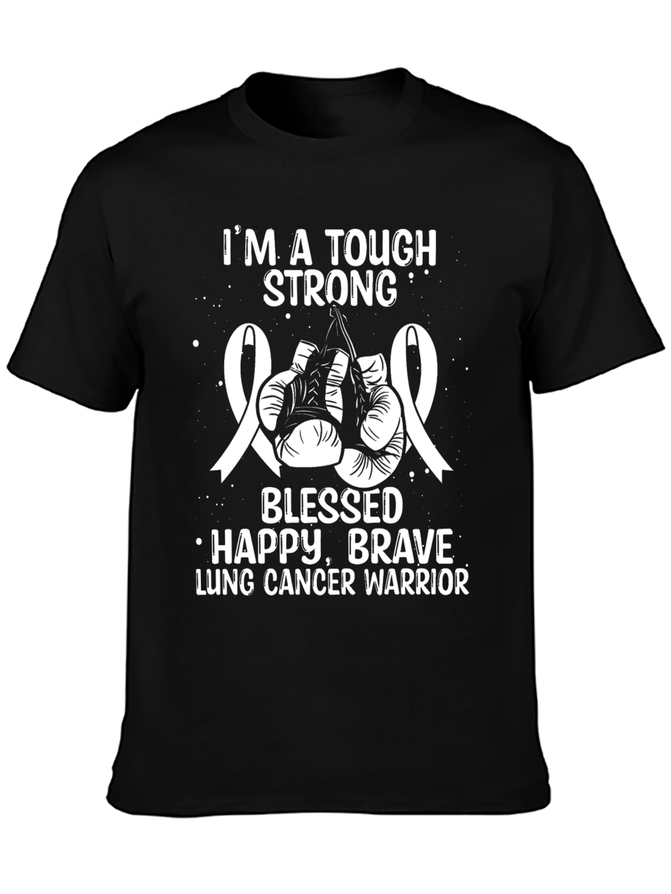 Tough Strong Lung Cancer Warrior Boxing Glove T-Shirt