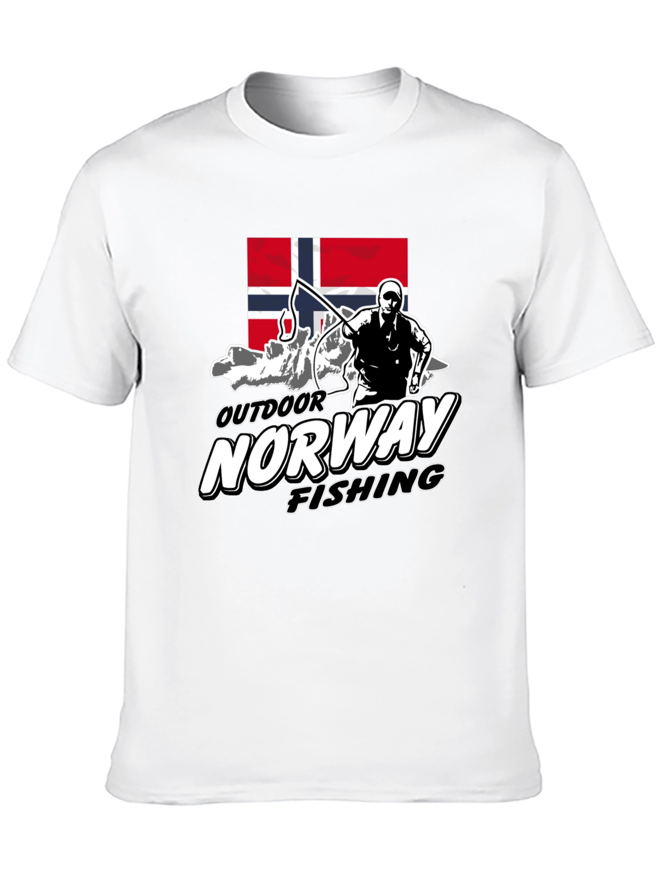 Norway Outdoor Fishing Graphic Tee - Black