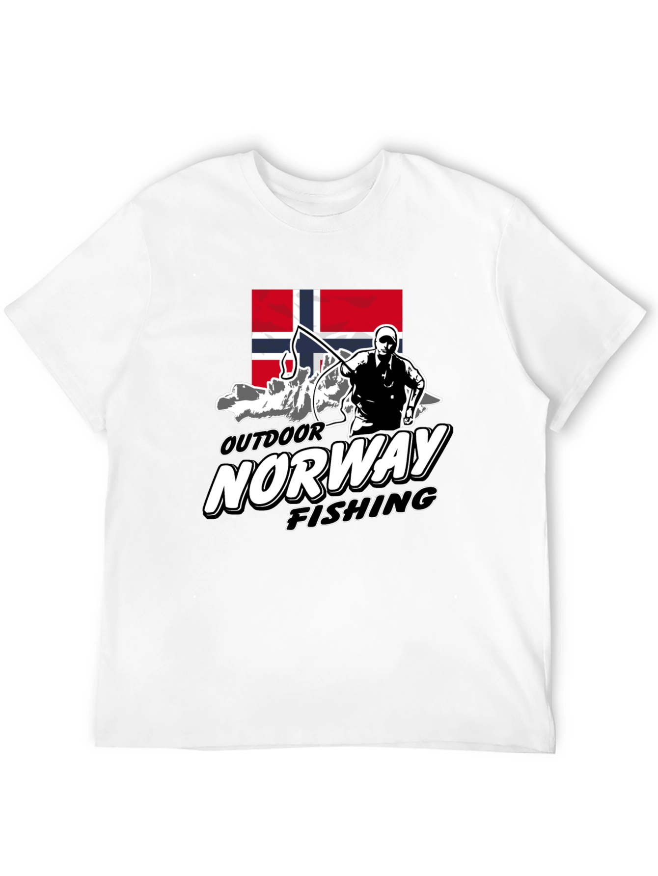 Norway Outdoor Fishing Graphic Tee - Black