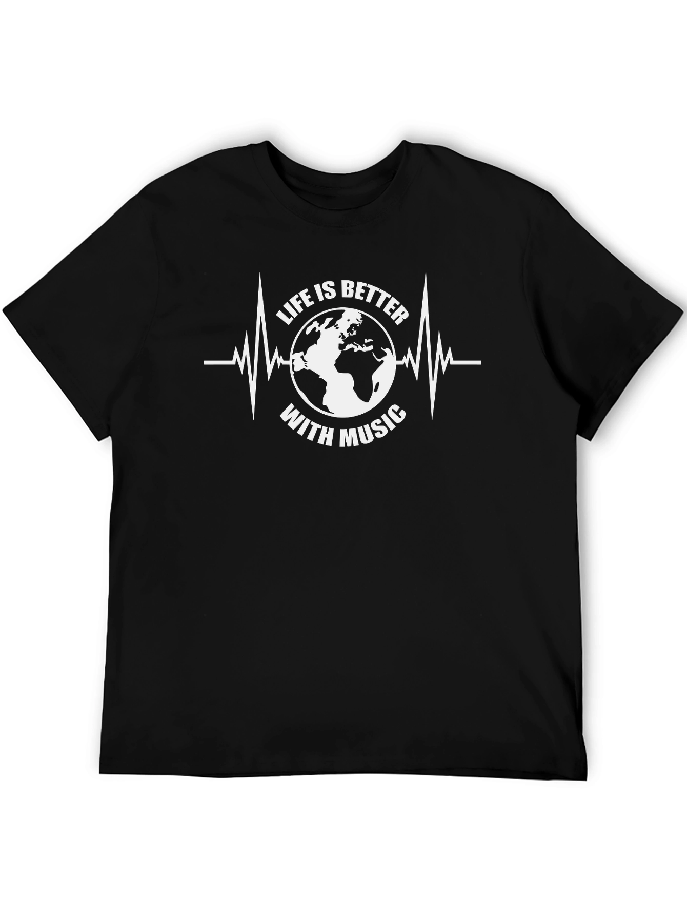 Life is Better With Music Black T-Shirt
