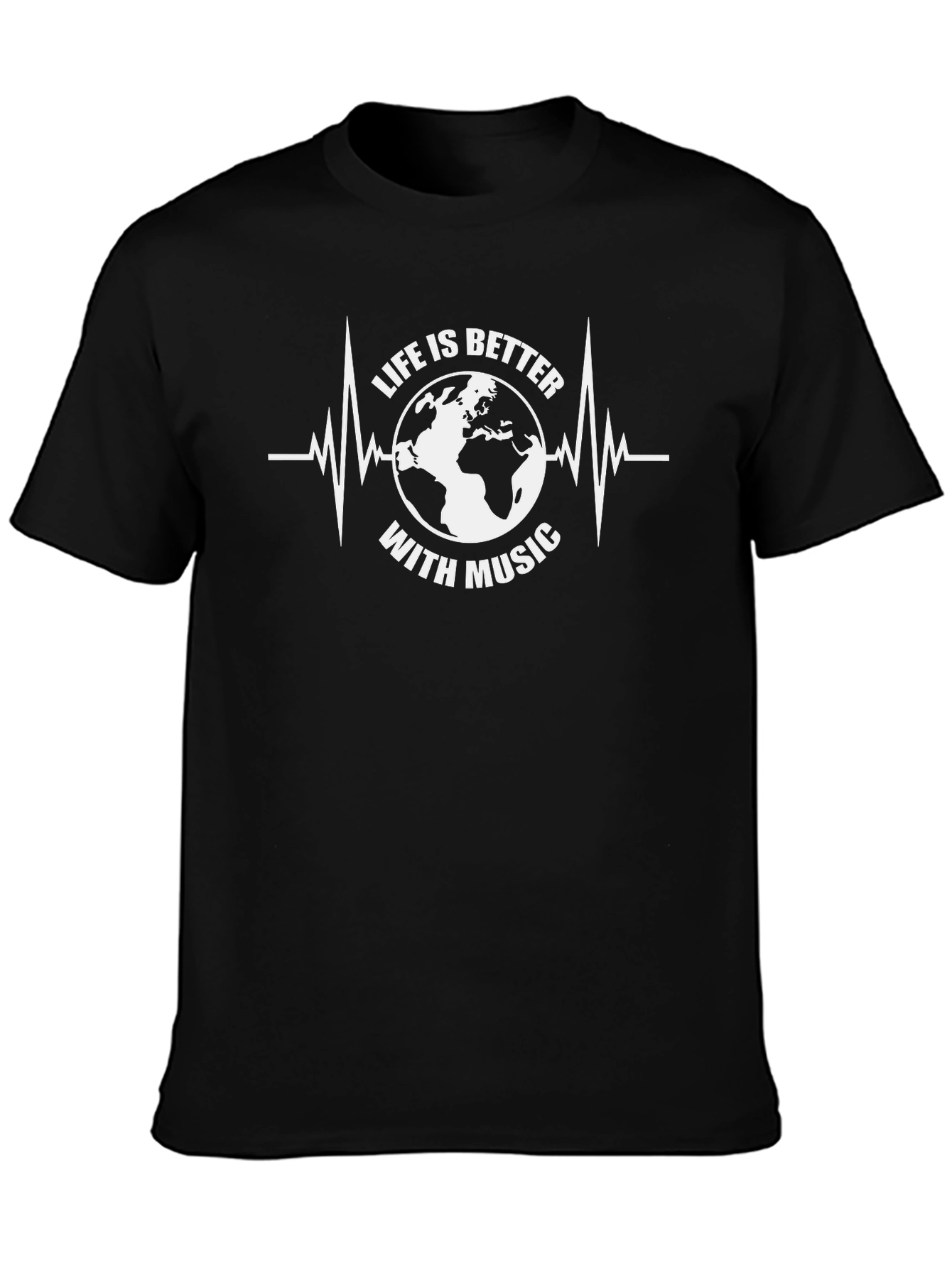 Life is Better With Music Black T-Shirt