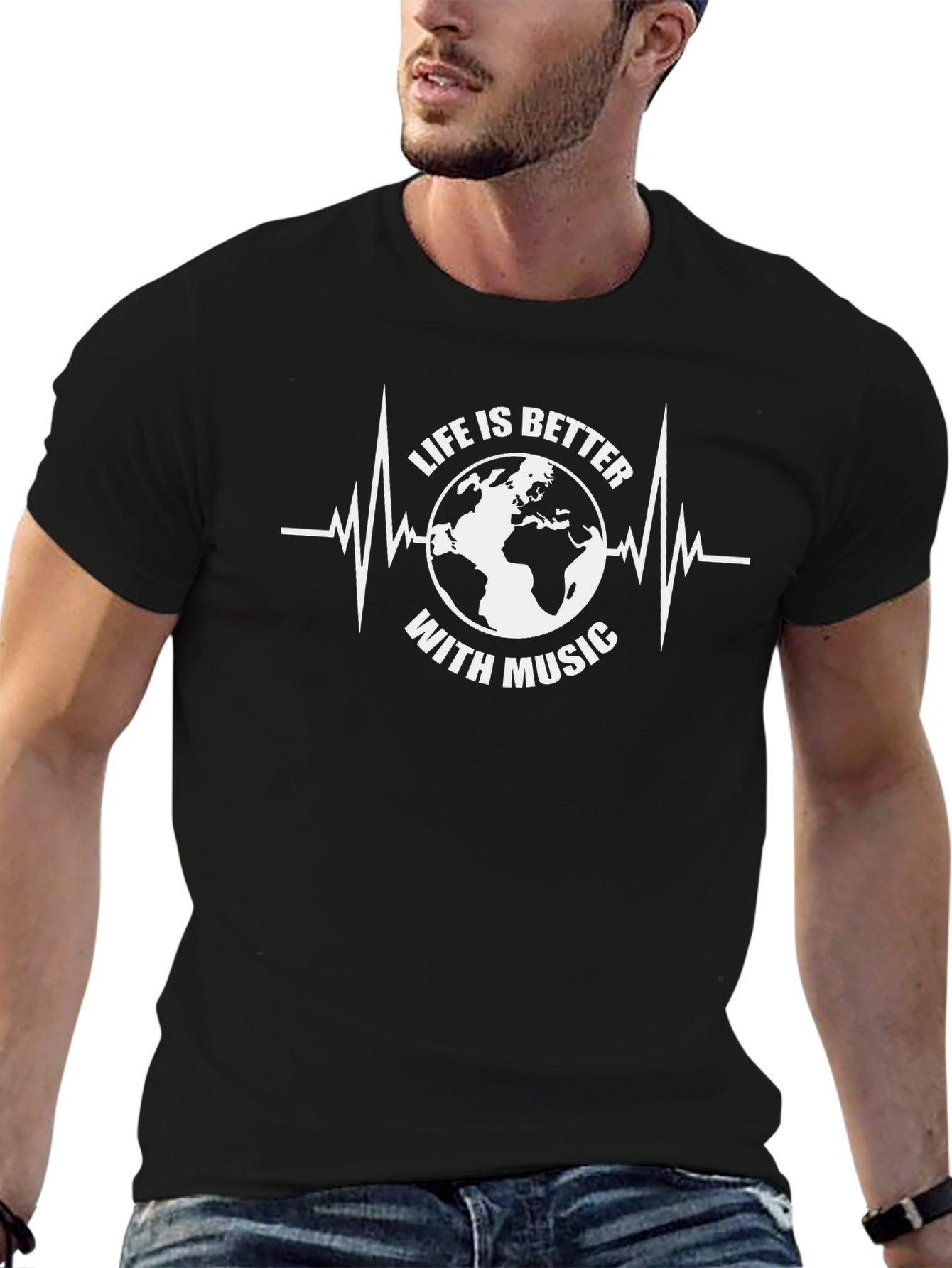 Life is Better With Music Black T-Shirt