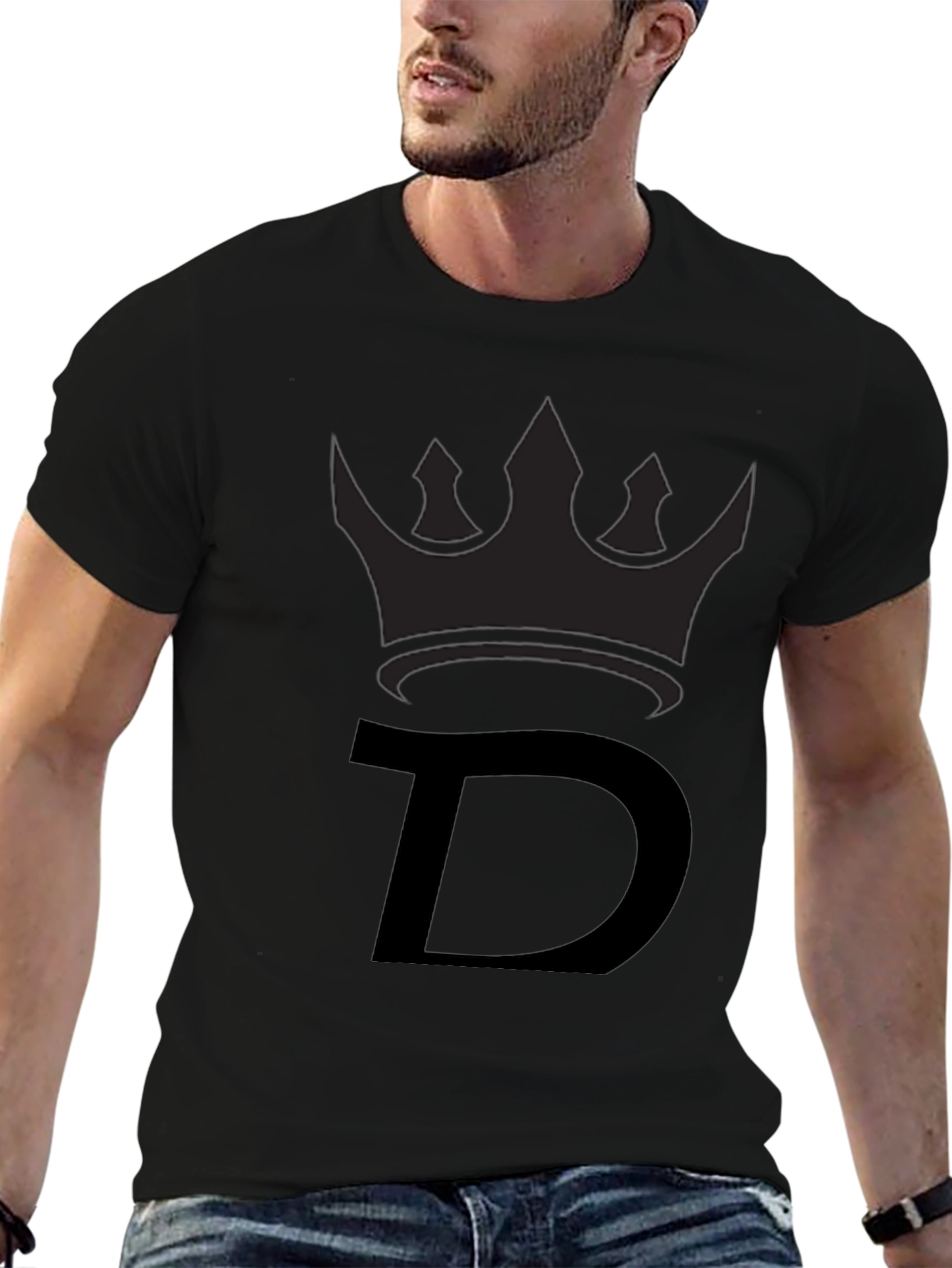 King D Black T-Shirt - Premium Cotton Blend