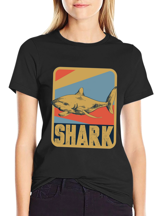 Retro Shark Graphic Tee - Vintage Style T-Shirt