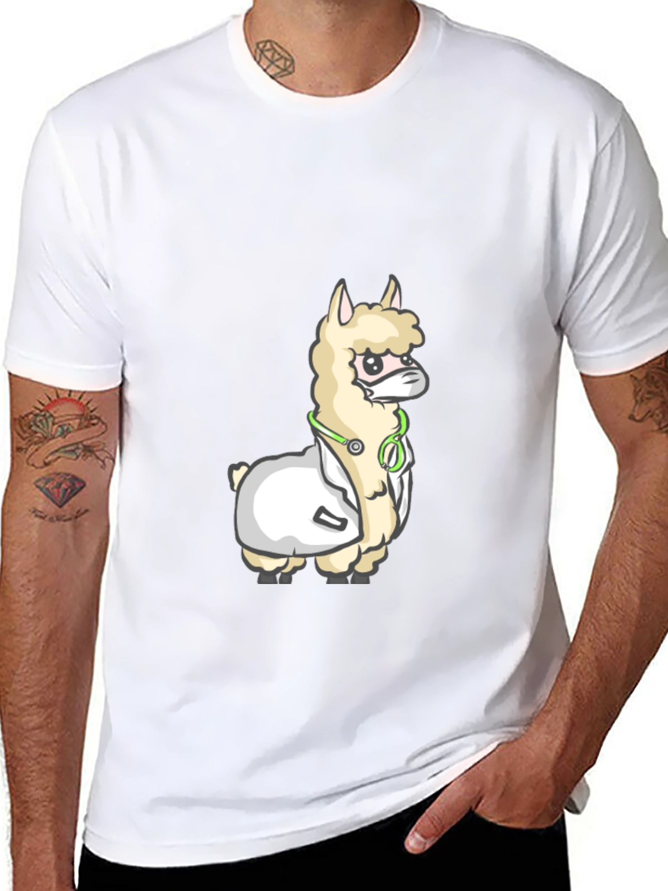Llama Doctor T-Shirt - Funny Animal Graphic Tee