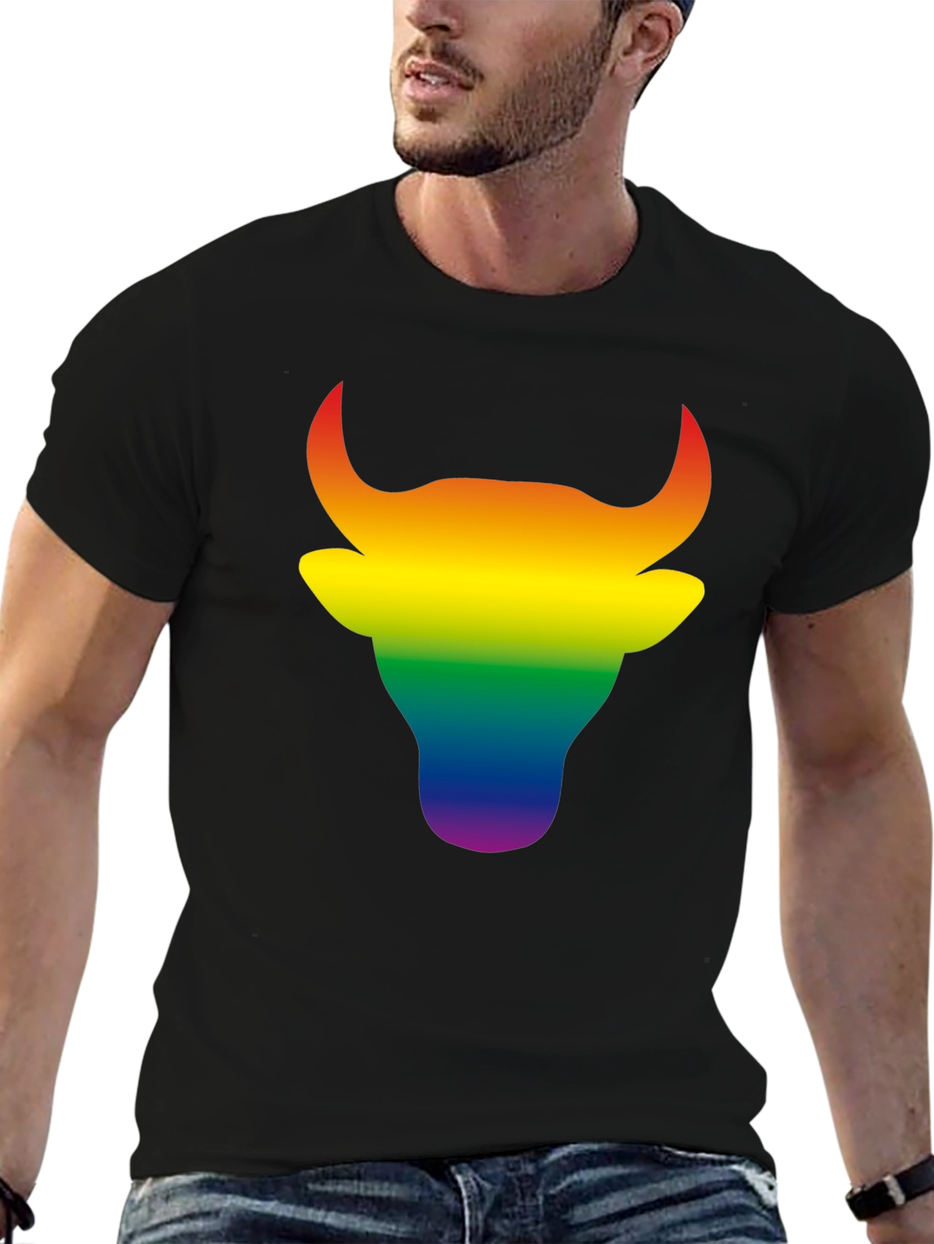 Rainbow Bull Graphic Tee - Bold Pride Style