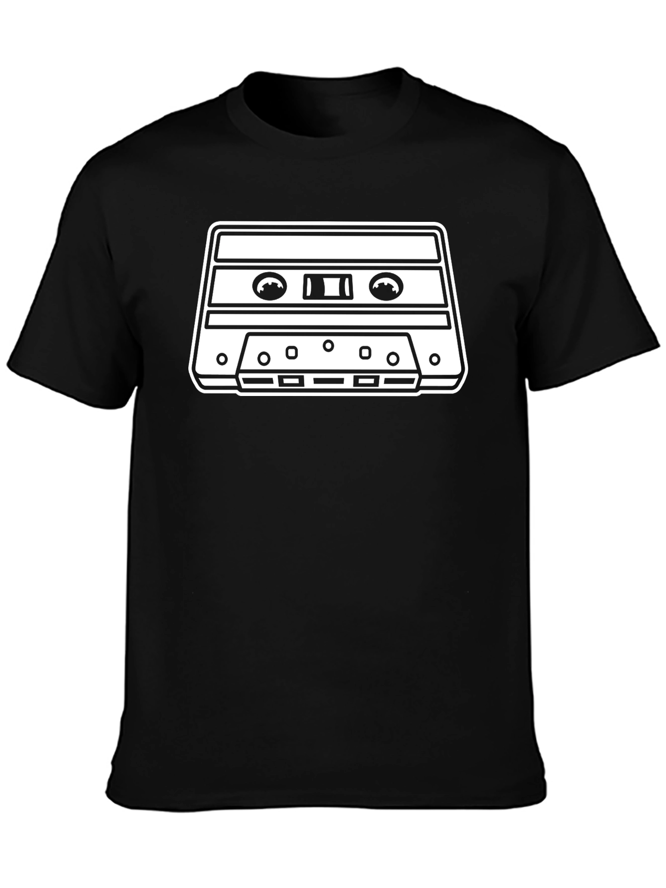 Retro Cassette Tape Graphic Tee - Black
