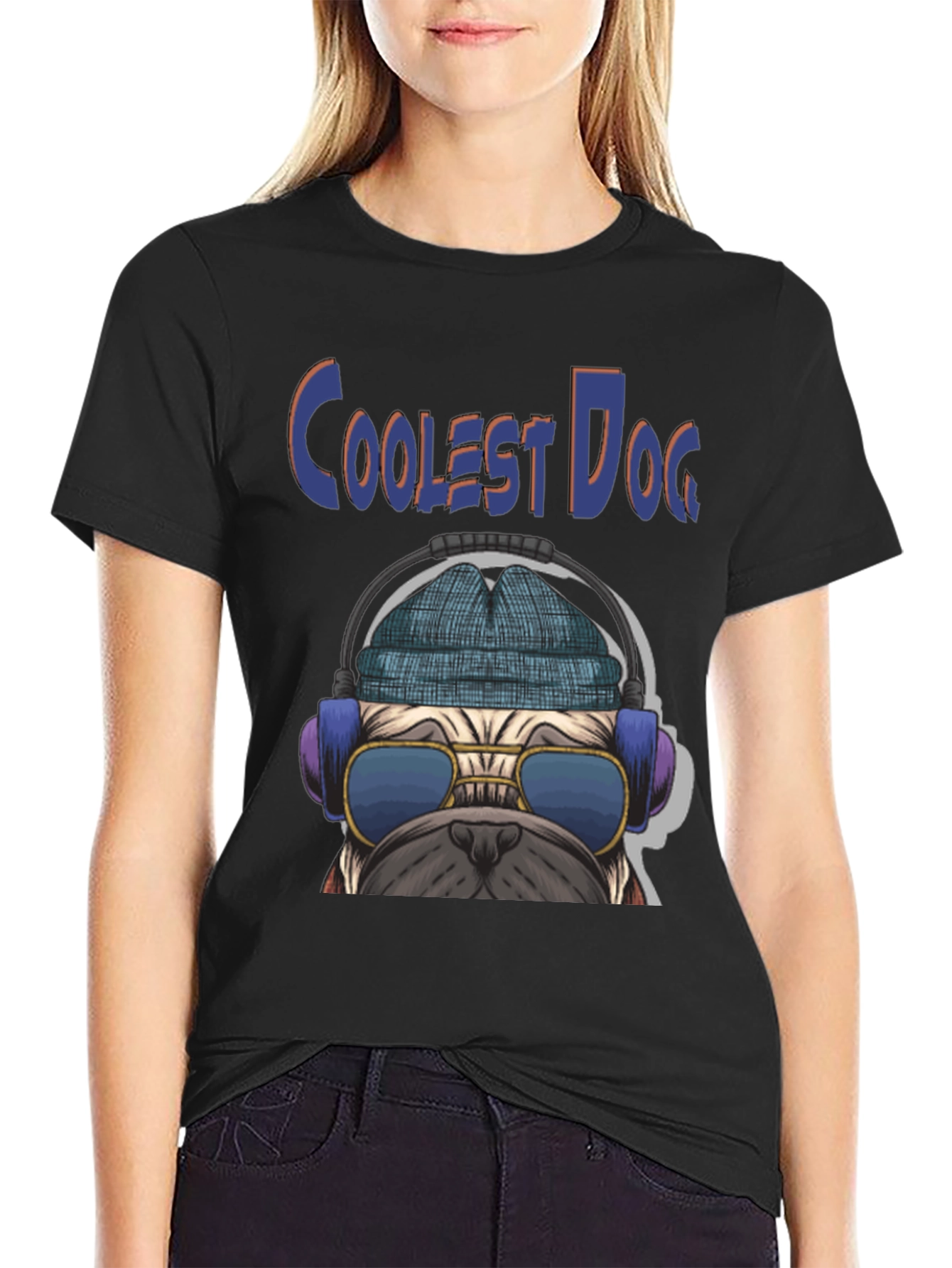 Coolest Dog Graphic Tee - Novelty Pug Shirt